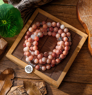 108 Pink Aventurine Beads Mala With Lotus / OM / Buddha / Tree of Life Charm-Your Soul Place